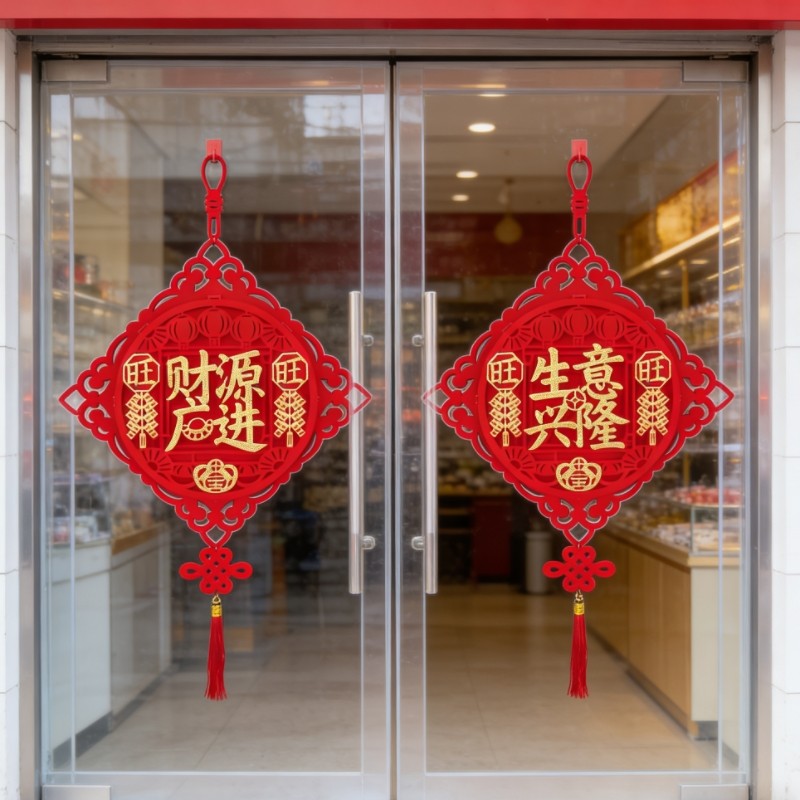 2026马年新款植绒福字挂件新年春节门挂挂饰公司开业生意兴隆挂饰