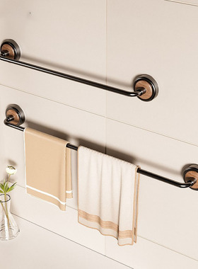 毛巾架吸盘卫生间壁挂式不锈钢浴室免打孔毛巾挂杆浴巾收纳置物架