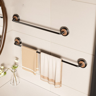 毛巾架吸盘卫生间壁挂式不锈钢浴室免打孔毛巾挂杆浴巾收纳置物架