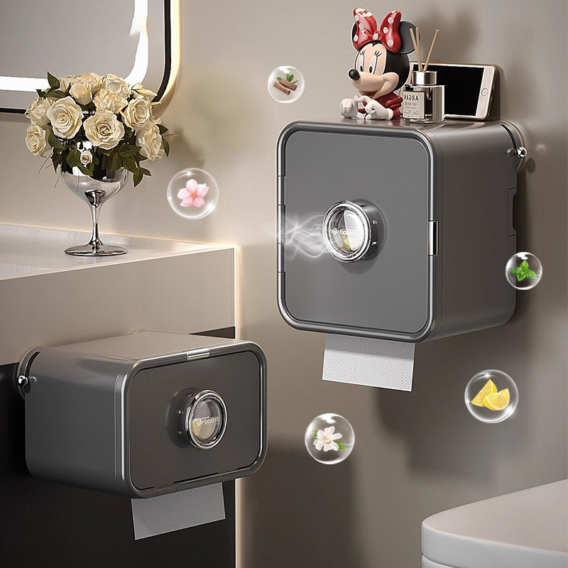 免打孔吸盘香薰卫生间厕纸盒