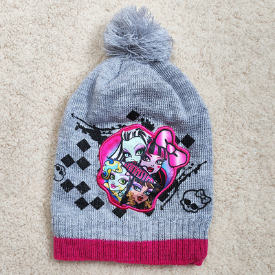 外贸原单精灵高中帽子Monster high儿童宝宝小孩子秋冬户外针织帽