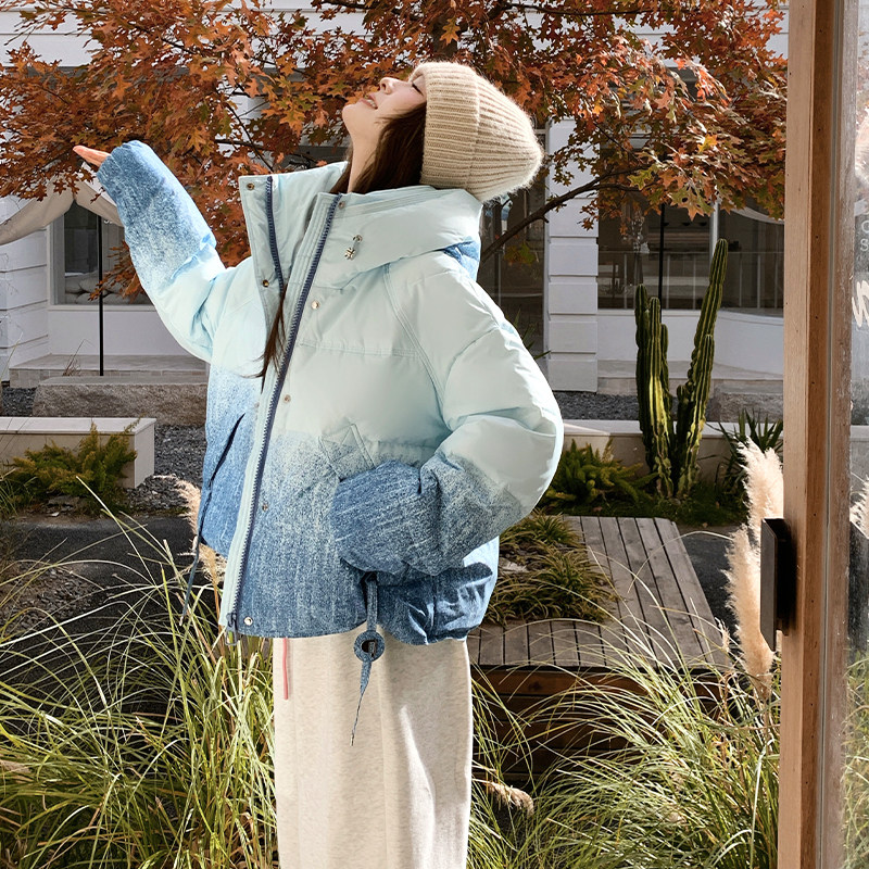 【新品现货】晕染渐变色50绒连帽羽绒服B228-A668-P265控388，女装羽绒服，浙宝228