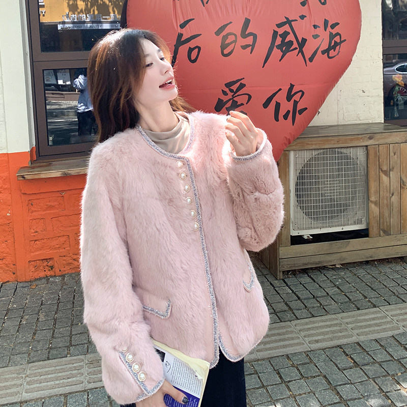 现货小香风毛绒外套仿皮草90白鸭绒羽绒服B228-A586-P260控388,女装羽绒服,浙宝228