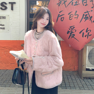现货 小香风毛绒外套仿皮草90白鸭绒羽绒服B228-A586-P260控388图片