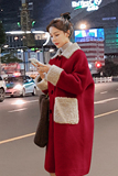【现货+买秀】数据好皮毛一体羊羔毛外套856-P175控258，女装毛呢外套，浙宝228
