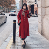 大货已出撞色长款毛呢外套大衣228-A23-P165控238，女装毛呢外套，浙宝228