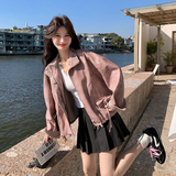 【新品】2026新款A676晕染撞色皮衣外套P175-K288，女装短外套，浙宝228