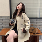 现货2025秋季新款刺绣中长款风衣外套228-A648-P165控238，女装风衣，浙宝228