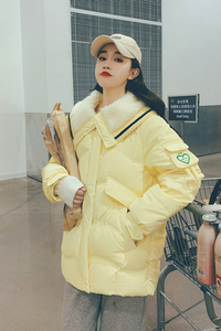 现货+买秀 80绒 高品质小个子羊羔毛拼接羽绒服228-A119-P245K348图片