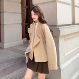 现货定制70毛流苏短款双面呢大衣B228-A573-P260-K368，女装毛呢外套，浙宝228