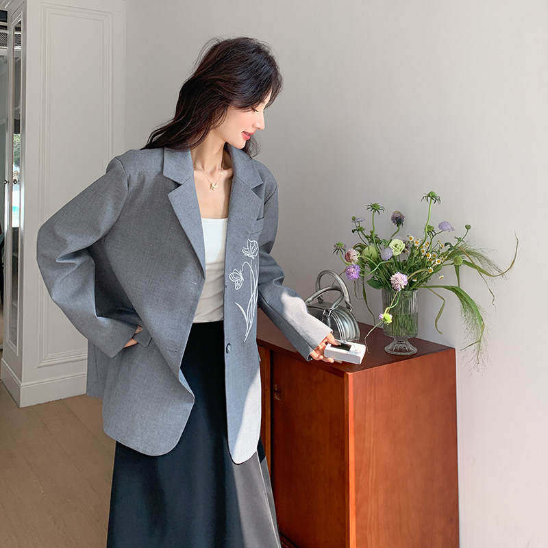 【现货】2026春季老钱风刺绣西装外套228-A610-P130控188，女装西装，浙宝228