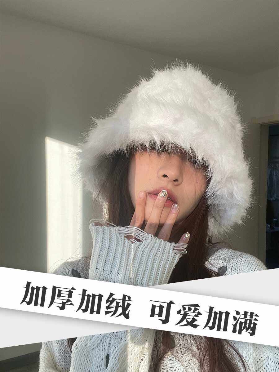 秋冬季2025大头围毛茸茸渔夫帽东北雪地氛围感帽子护耳保暖显脸小,服饰配件/皮带/帽子/围巾,帽子,淘宝优惠券,粉丝福利购,淘宝优惠卷