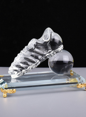 人造水晶足球鞋桌面摆件送男友