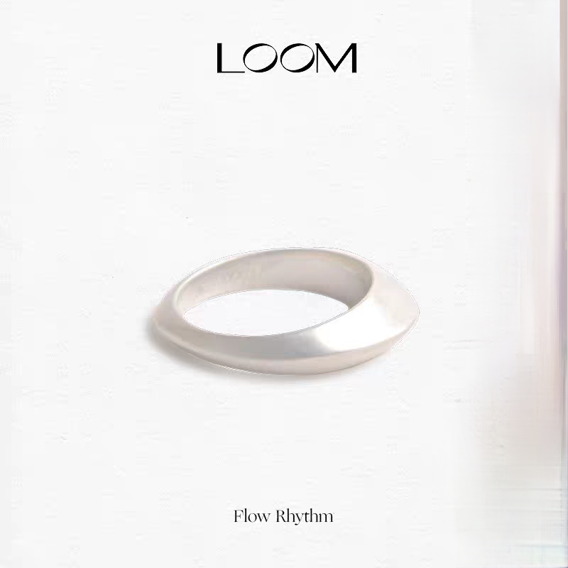 LOOM 结构折痕戒指S925银女轻奢小众时尚百搭叠戴中性男女同款W13