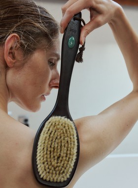 Éclatlife 非洲楝木长柄沐浴刷 去角质软毛搓背神器 eclatlife