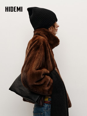 HIDEMI 进口澳洲美利奴羊毛坑条加厚套头保暖翻边个性针织帽冷帽