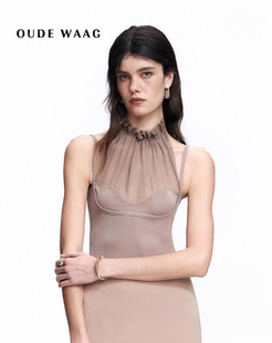 花边立领真丝拼接挂脖修身 26春夏新款 吊带背心 WAAG OUDE