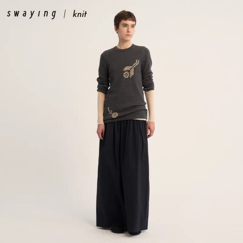 SWAYING KNIT 26PS 拼接褶皱半裙早春百搭通勤修身拼接半身裙 W13