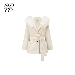 W13 狐狸毛领系带羊毛外套 ODTD 25AW