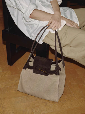 the pleasure molecule 新款钥匙托特35牛皮反绒大容量老钱风单肩