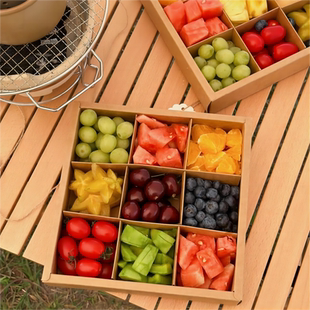 四六九宫格水果拼盘包装盒果切盒一次性打包盒9宫格分格野餐盒子