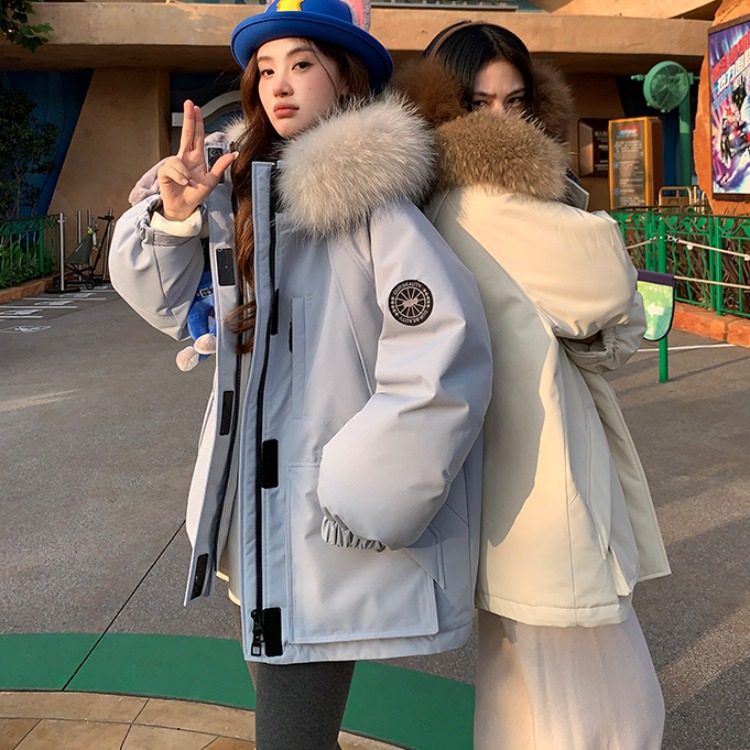 苏九儿羽绒服女款2025新款派克服工装小个子超好看冬季棉服外套