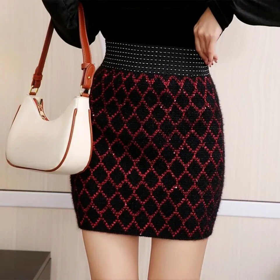 秋冬新款短裙针织高腰弹力修身毛线半身裙打底一步包臂显瘦裙子,女装/女士精品,半身裙,淘宝优惠券,粉丝福利购,淘宝优惠卷