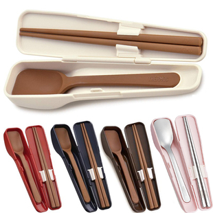 膳魔师餐具勺筷套装筷子勺子套装家用餐具宝宝儿童便携长柄收纳盒