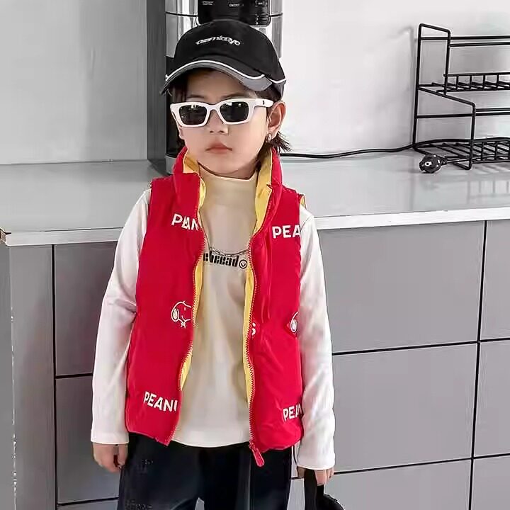 史努比童装儿童连帽羽绒马甲