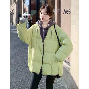 【老板娘容容多巴胺羽绒服】云朵方糖泡芙云感连帽白鸭绒羽绒服