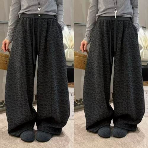 【老板娘容容】加厚加绒一条过冬豹纹弯刀裤