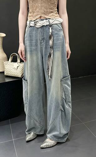 【老板娘容容】南油高货2026春夏新品双口袋欧货弯刀牛仔裤
