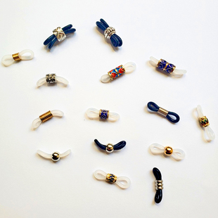 眼镜链胶圈硅胶扣太阳眼镜墨镜固定绳调节硅防滑胶扣扣头diy配件