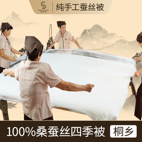 纯手工蚕丝被100%春秋被蚕丝