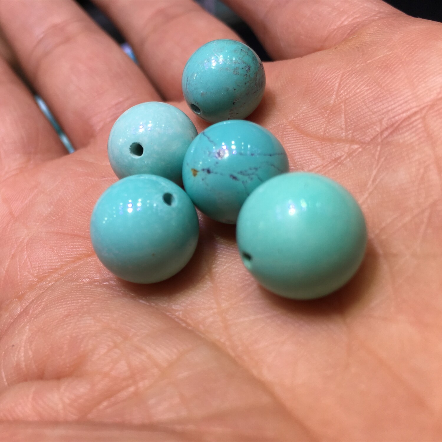 天然湖北绿高瓷松石圆珠散珠多宝手链配件手工串珠项链diy珠子