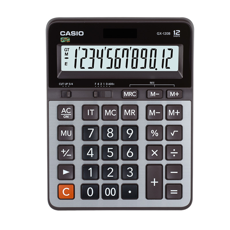 卡西欧银色商务办公太阳能计算器