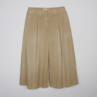 大码 裙女宽松百搭休闲裙裤 高腰显瘦A字阔腿九分卡其色裤 M家品质款