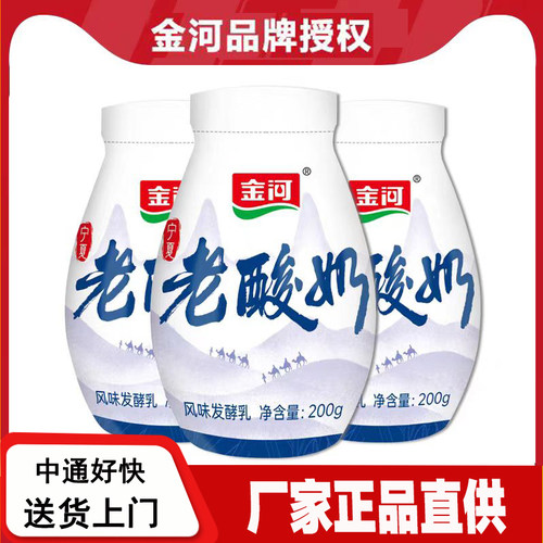 老酸奶金河24瓶原味发酵酸奶银川