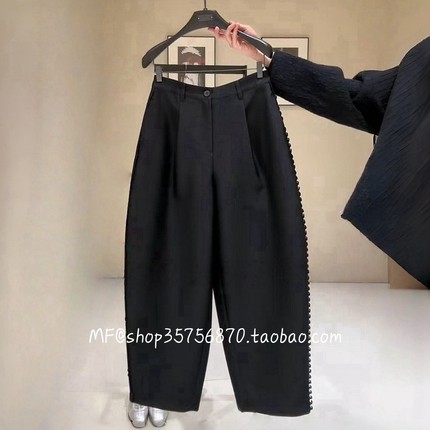 正品ZCY朱崇恽2026春 羊毛+蚕丝 海浪花边造型长裤C1GB11275 4980