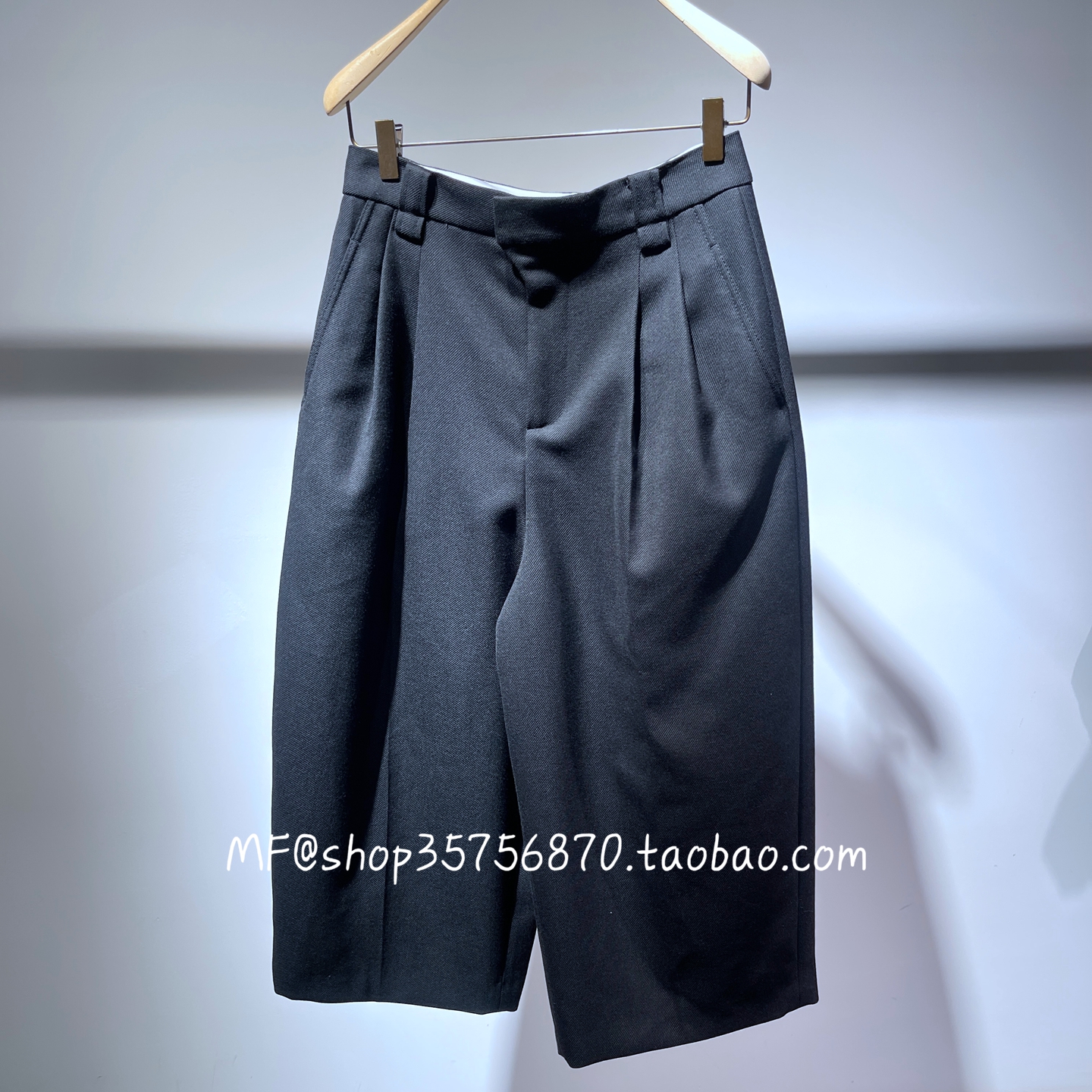 正品朱崇恽春款宽松通勤九分裤