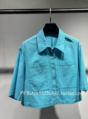 AUM奥姆~2025夏专柜正品 贴袋短款上衣 全棉 衬衫领 M1FZ21399