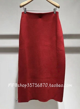 MF玛菲2025冬专柜正品 羊绒+羊毛 红色 针织半身裙A1FZ4882M 3680