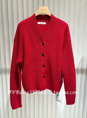 MF玛菲2025冬季专柜正品 绵羊毛 V领 宽松 针织衫A1FZ4881M 3680