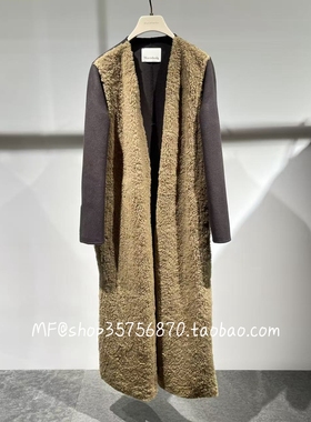 MF玛菲2025冬季专柜正品 绵羊毛拼接毛呢外套A1FZ4759P 23800