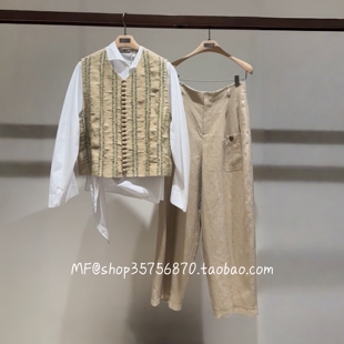 ZCY朱崇恽2026春专柜正品 V领 复古气质马甲外套C1GB12834 5280