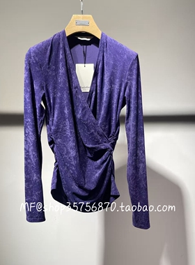 MF玛菲2026春款专柜正品 V领 气质 收腰长袖上衣A1GB10351 2480