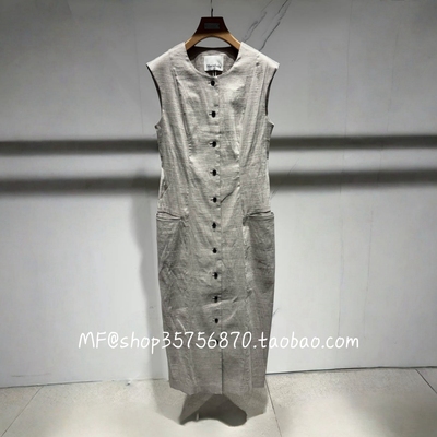 MF玛菲2025秋 专柜正品 圆领 亚麻 无袖  连衣裙A1FZ30276  6980