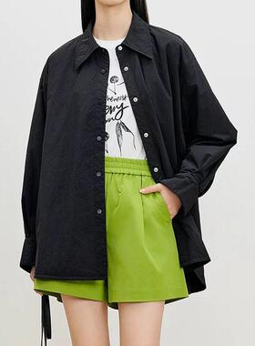 AUM奥姆~2024秋专柜正品 黑色薄棉衣短外套M1EG3835L 2480