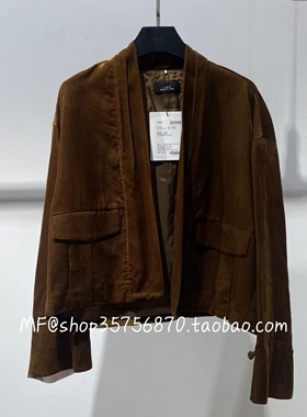 AUM奥姆2025冬专柜正品 粘纤 灯芯绒 对襟短外套M1FZ40288 2480