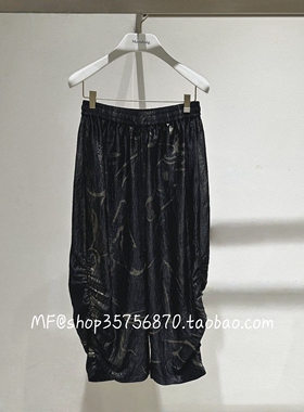 ZCY朱崇恽专柜正品2026春 醋酸 烫金印花蛋形9分裤C1GB10405 4480